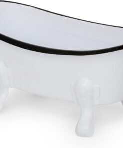 Rustic Enamel 1 Piece 5.5" Metal Clawfoot Mini Bathtub Soap Dish Mini Bath Tub Decoration Clawfoot Tub Soap Caddy White