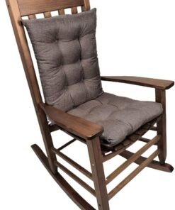 Rocking Chair Cushion Set, Patio Chair Cushions, Tufted Chair Pads for Rocker Furniture, Indoor Seat Cushions with Ties (Coffee)