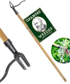 - The Original Stand Up Weed Puller Tool with Long Handle - Made with Real Bamboo & 4-Claw Steel Head Design - Easily Remove Weeds Without Bending, Pulling, or Kneeling.