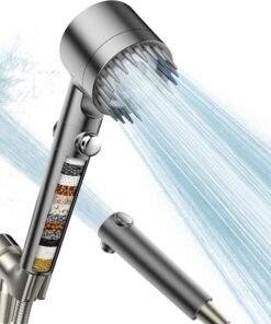 Filtered Shower Head with Handheld, High Pressure Water Flow and Multiple Spray Modes Shower Head with Filter, Power Wash for Hard Water, Showerhead with ON/OFF Switch for Pets Bath
