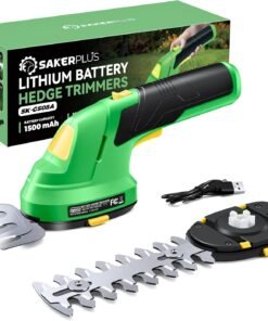 Cordless Grass Shears & Hedge Trimmer - 2-in-1 7.2V Electric Bush Trimmer, Lightweight Handheld Grass Cutter, Rechargeable Shrub Trimmers with Type-C Cable Included for Yard, Lawn & Garden