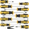 10-Piece Magnetic Screwdrivers Set, 5 Phillips and 5 Slotted Tips Professional Cushion Grip Screwdriver Set